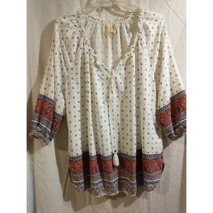 Faded Glory Boho 1X Top, 3/4 sleeves, Great condition